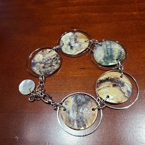 Shell silver bracelet with extender